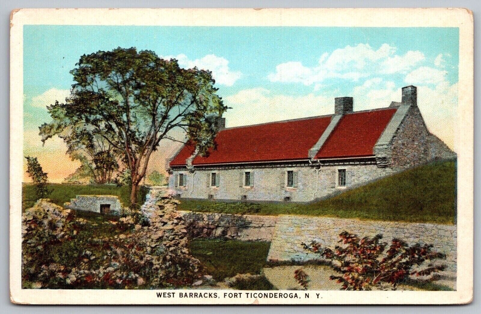 West Barracks Fort Ticonderoga New York Historical CT American Art VNG Postcard