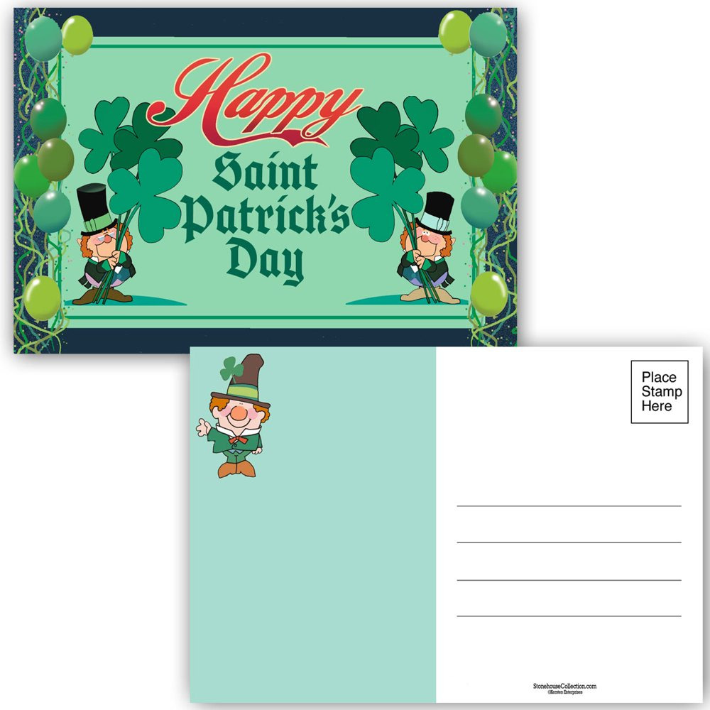 Happy St Patricks Day Postcards - 4 X 6 Happy St Patricks Day Postcards 40 Count