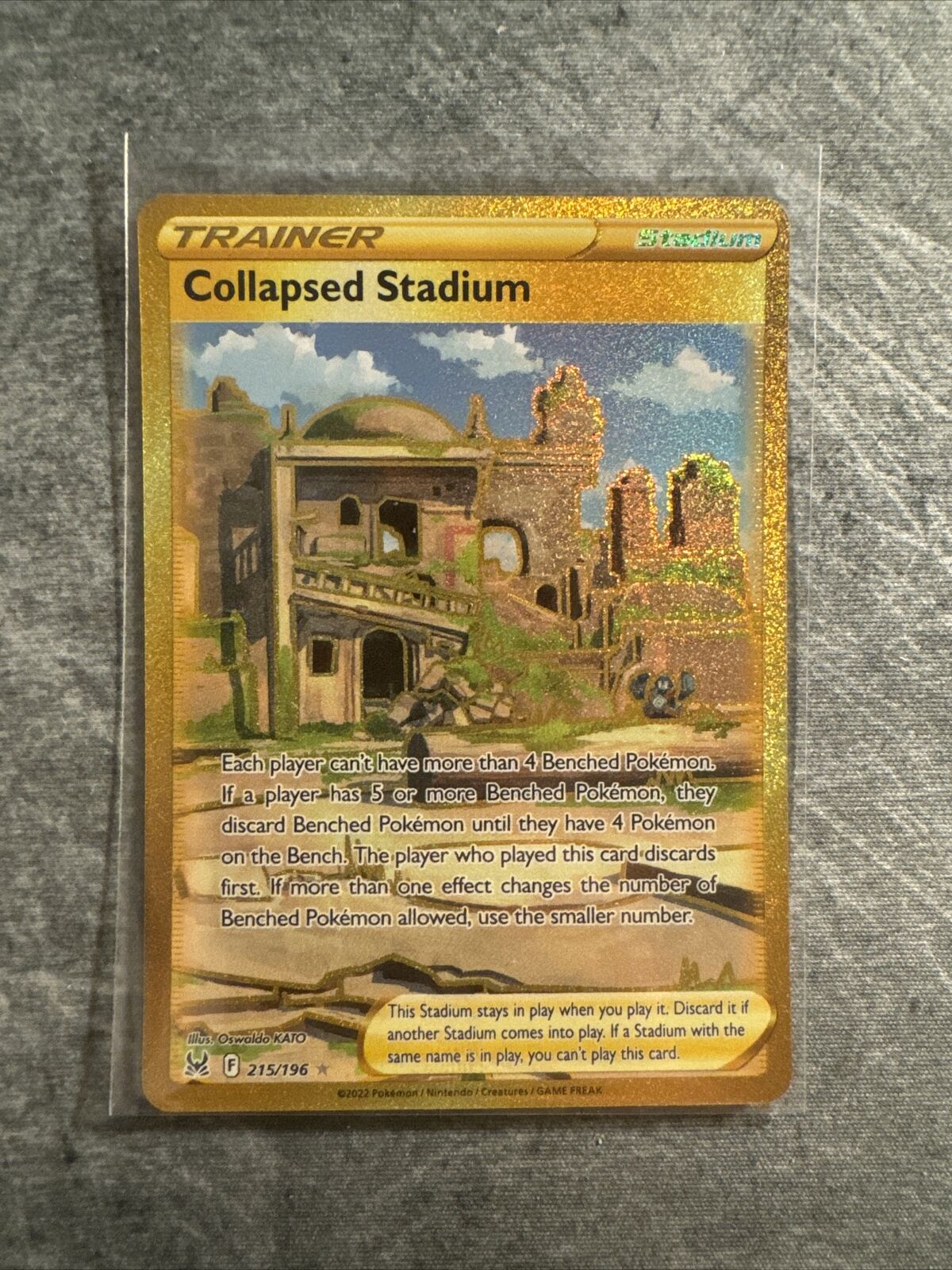 2022 Pokemon Collapsed Stadium Lost Origin Secret Rare Gold #215/196