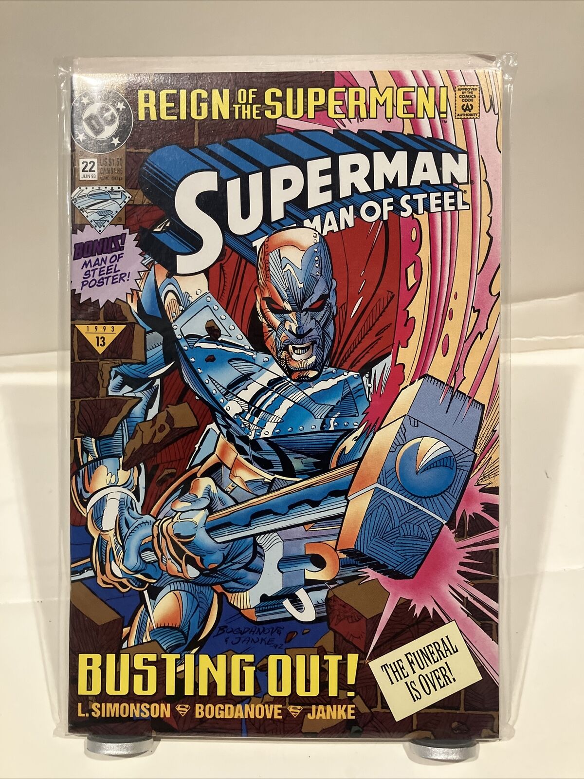 Superman: The Man Of Steel #22 KEY First App & Origin Of John Henry Aka Steel