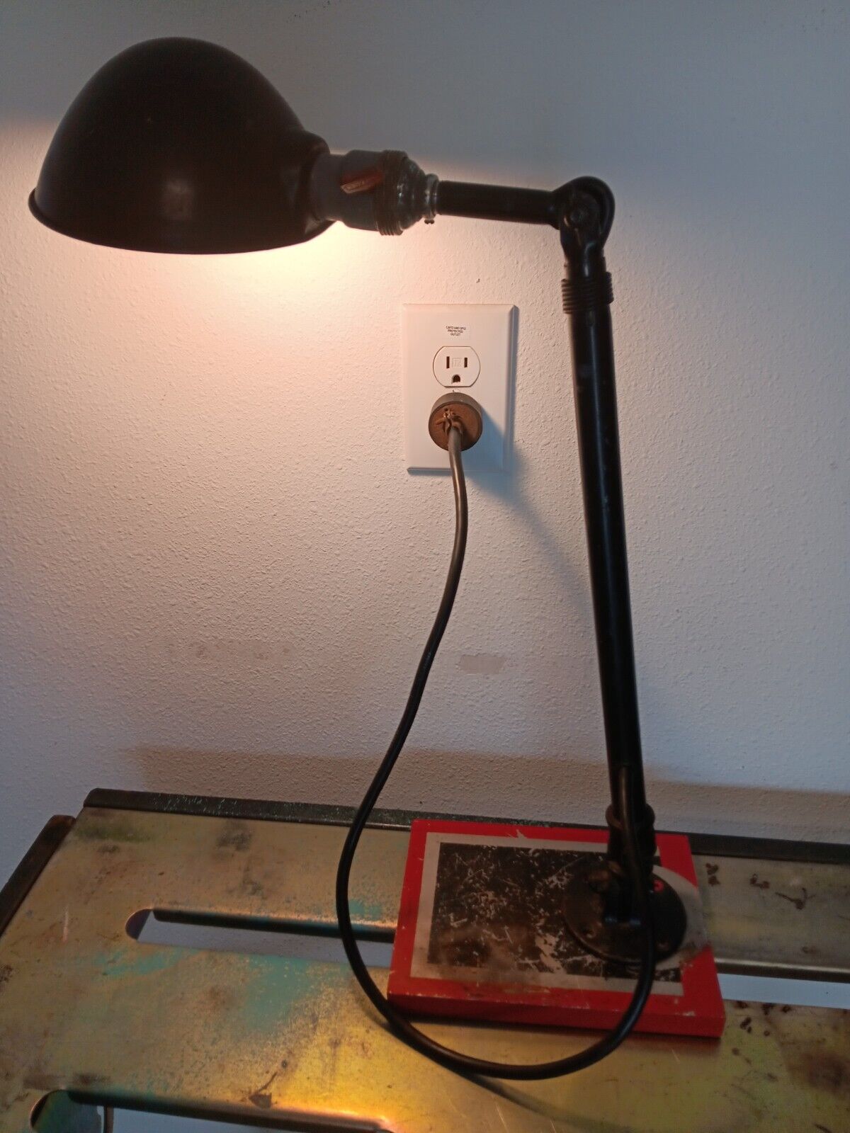 Vtg Antique Industrial Ajusco Task Desk Lamp Light  1930s