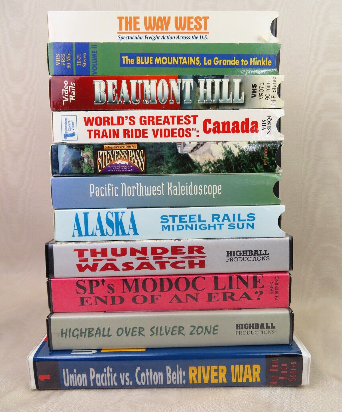 Lot Of 11 Independent Railroad Railway Train VHS Movies Alaska Highball Pacific