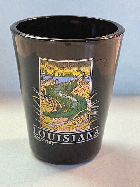 Vintage Louisiana Shot Glass- Alligator- U.G.N. 1987