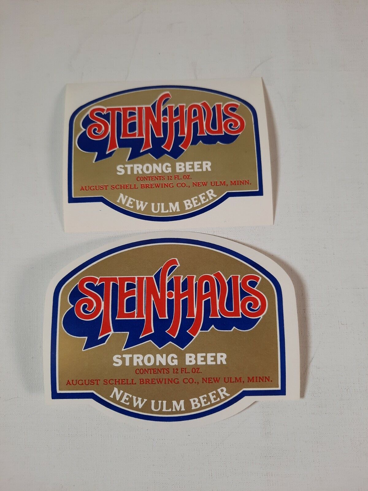 Lot of 2 stein haus new ulm schell Vintage Beer Bottle Label steinhaus