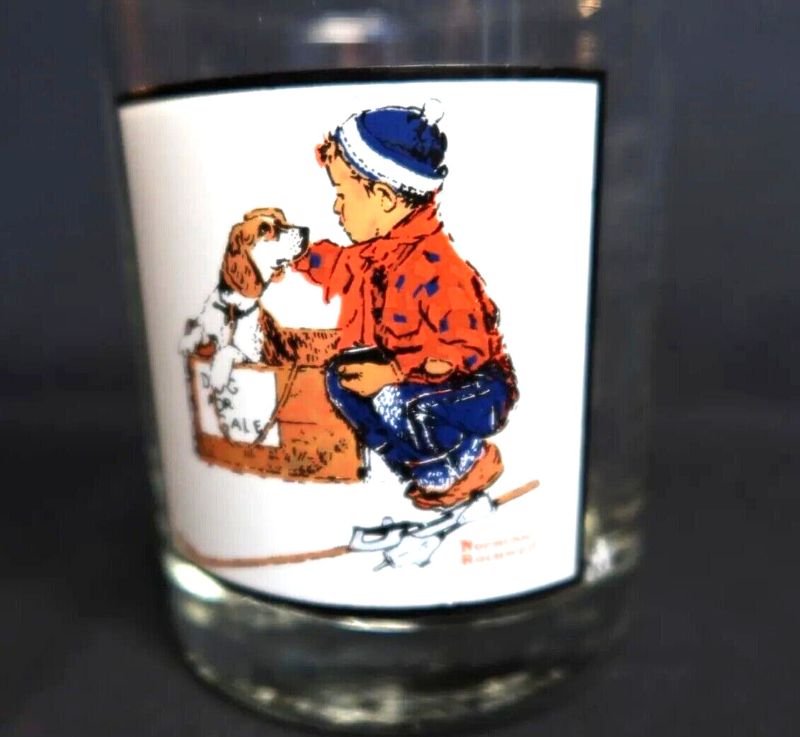 Norman Rockwell Pepsi Glass “A Boy Meets His Dog” 1959 Winter Scene Collectable