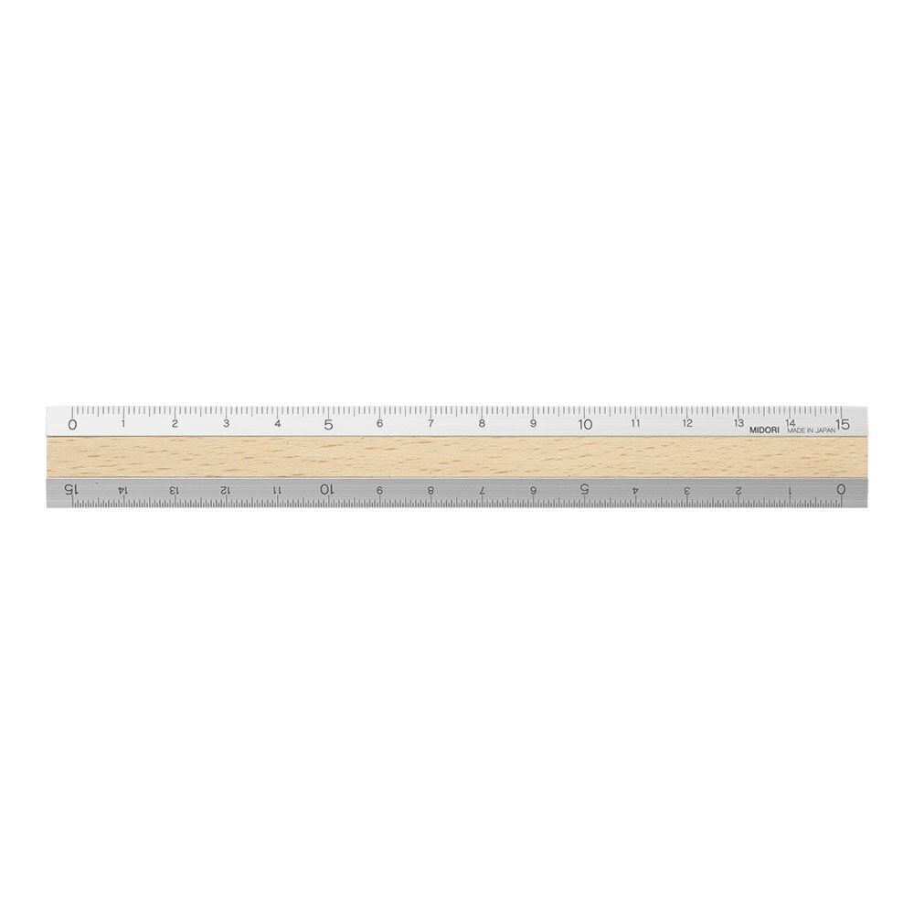 Designphil Midori Aluminum And Wood Ruler 0.02 Pound 42257006 Light brown