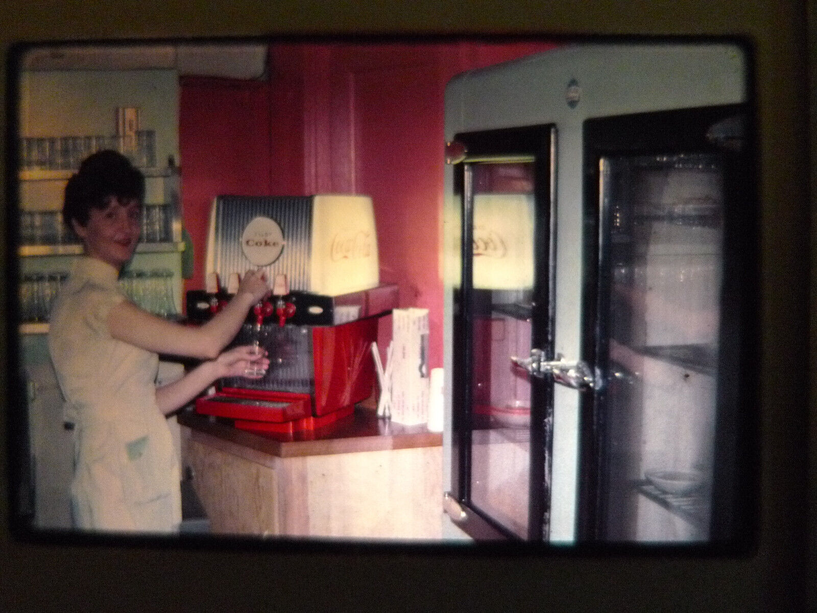 Lot Coca-Cola 6 vintage 1950s transparencies slides soda fountain dispensers