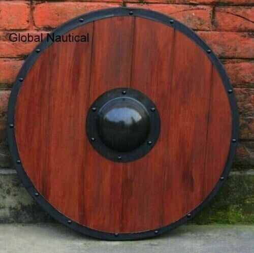 Unique vintage Design Shield Wooden Red Home Décor Medieval Round Shield Viking