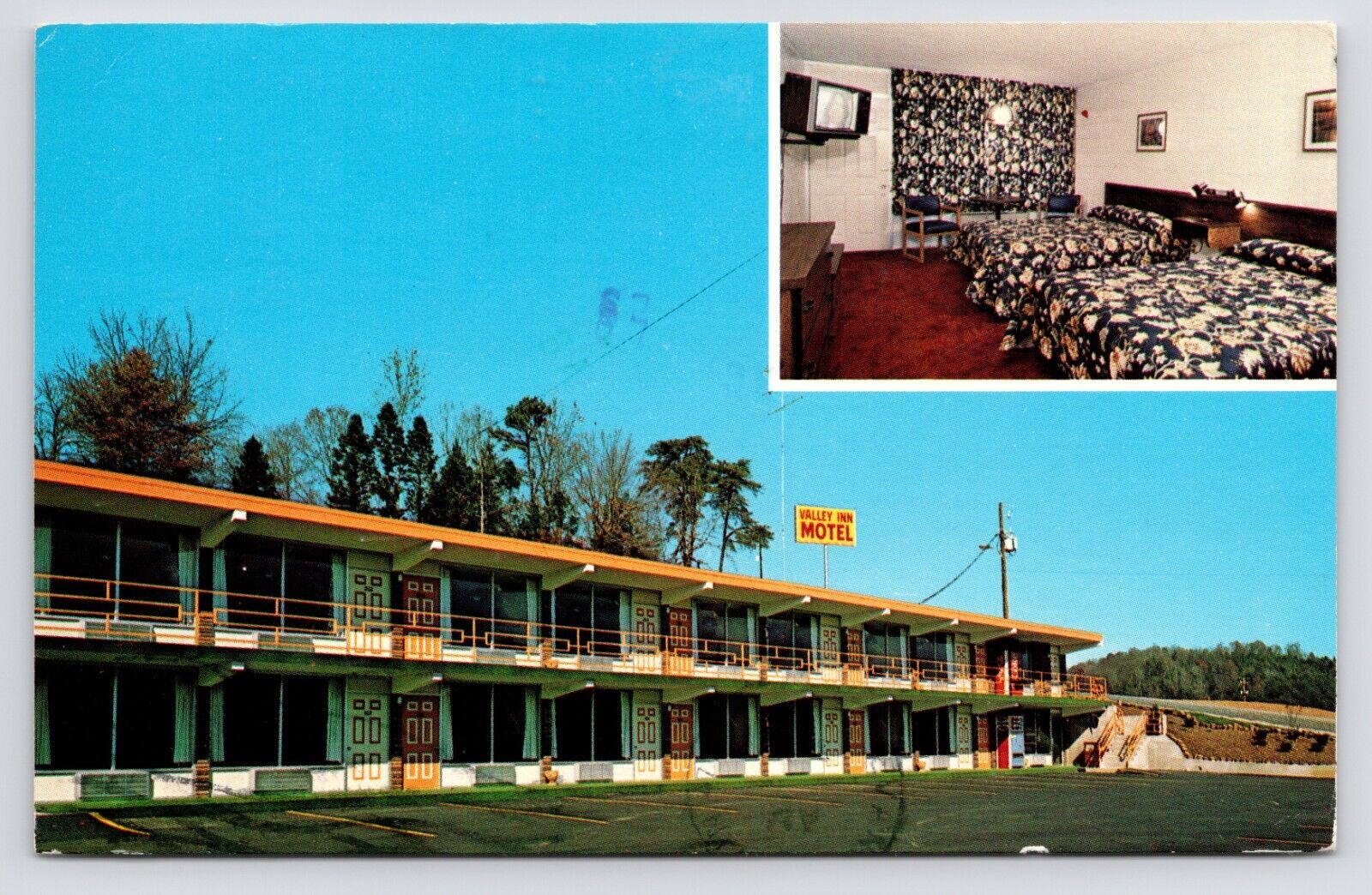 c1980s Valley Inn Motel Multi-View Interior Heiskell Tennessee TN Postcard