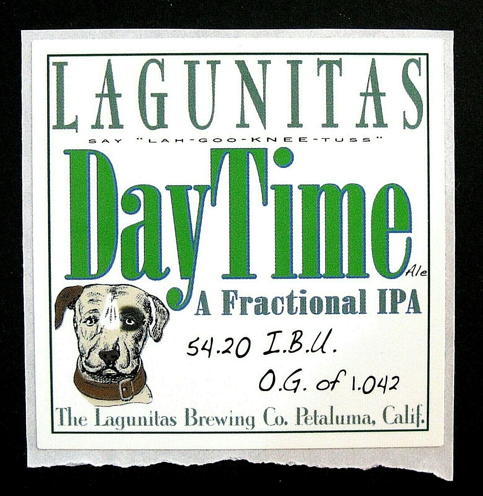 Lagunitas Brewing Co DAYTIME ALE pump clip sticker - not a beer label CA 