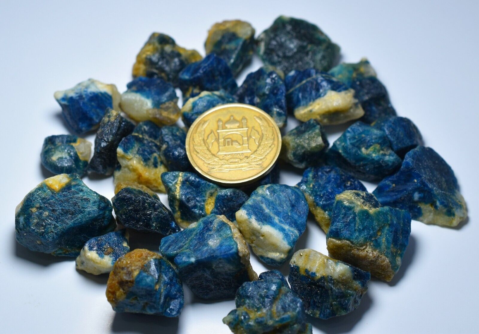 500 GM AFGHANITE Transparent Natural Rare Blue Cutting Graede Rough Crystals Lot