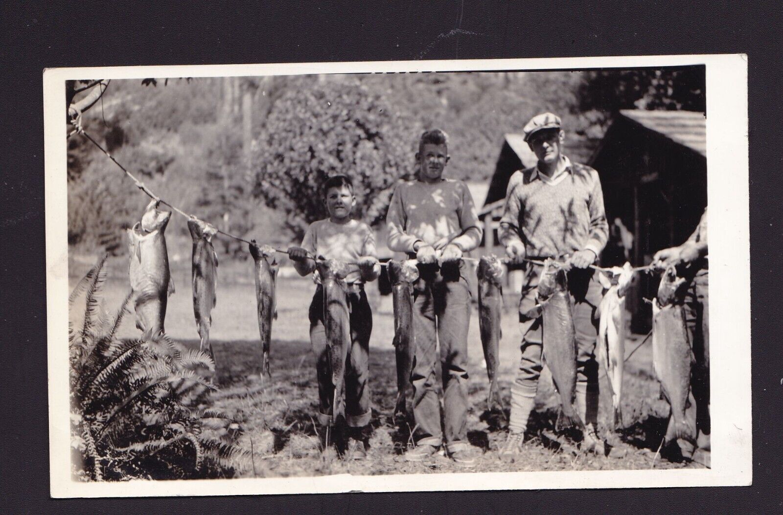 Interesting Old Vintage Fishing Photo of Fisherman with Fish