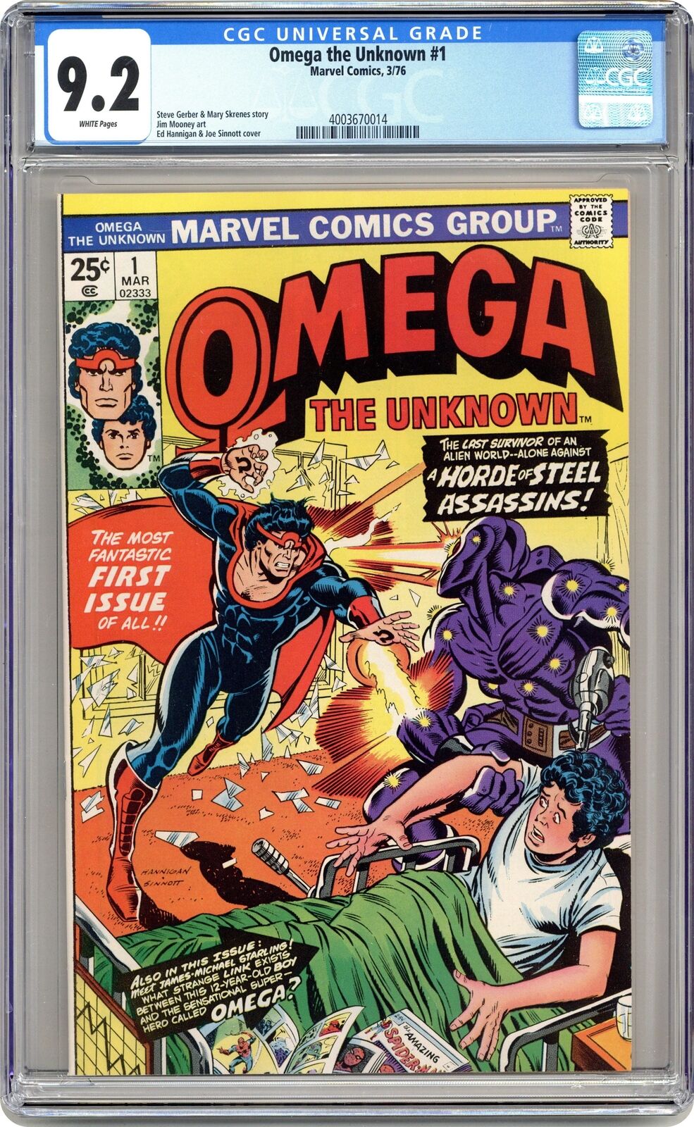 Omega The Unknown #1 CGC 9.2 1976 4003670014