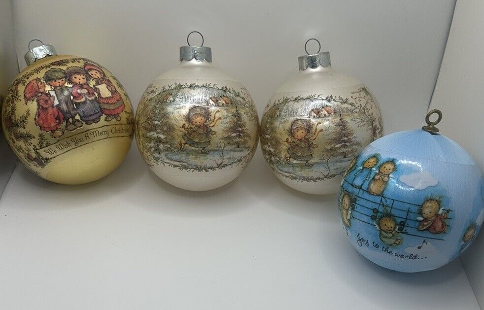 Vintage Hallmark Christmas Ornaments 1976 & 1982 Unbreakable Adorable