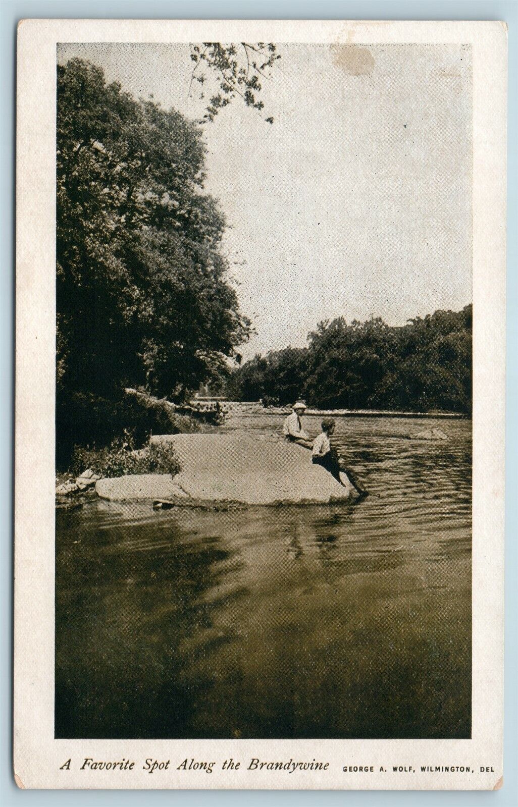 Postcard DE Wilmington Delaware A Favorite Spot Along Brandywine River c1906 AG9