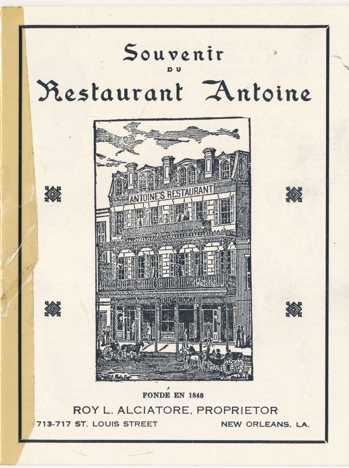 1949 100 Yr. History & List of Visitors to Antoine\'s Restaurant, New Orleans, LA