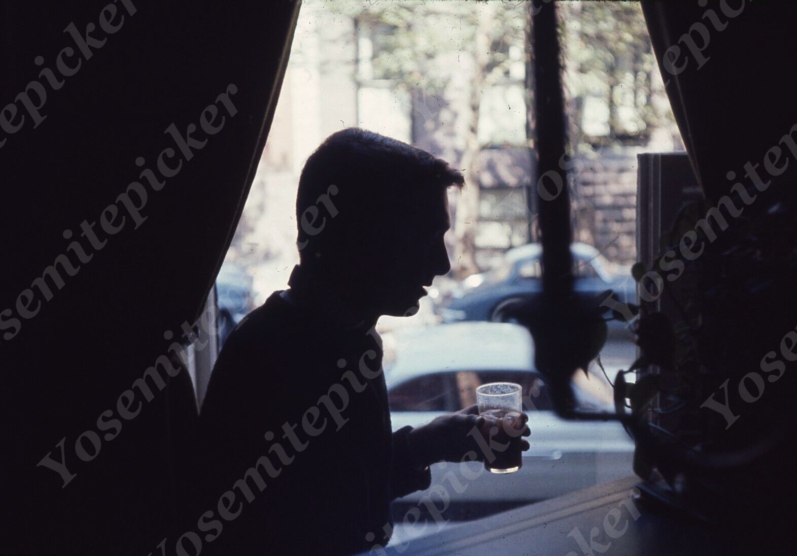 sl44  Original Slide 1950’s Young Soldier in a bar 539a