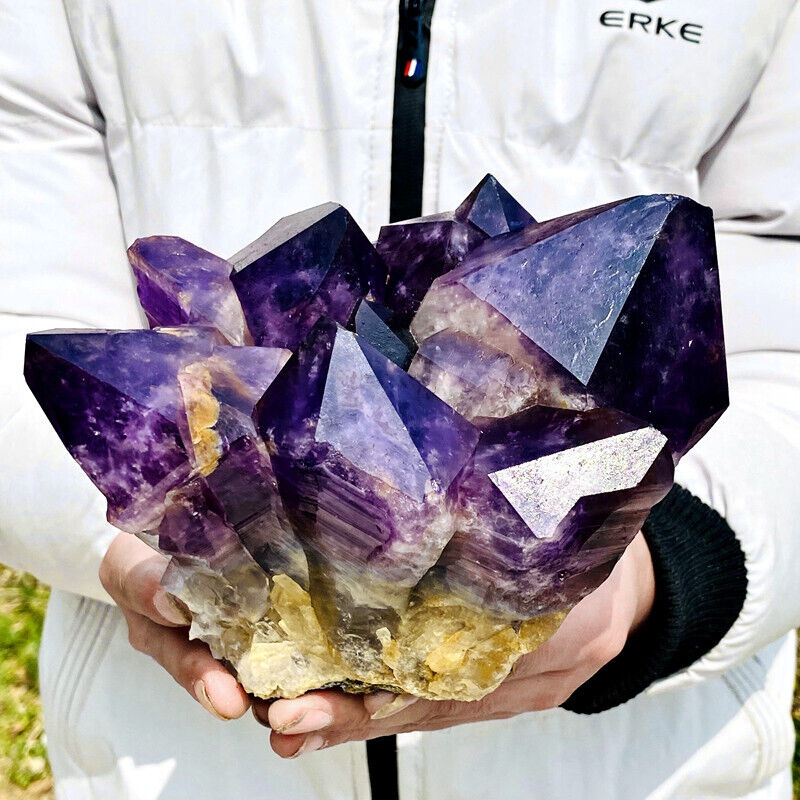5.29LB Top natural amethyst quartz crystal cluster mineral specimen