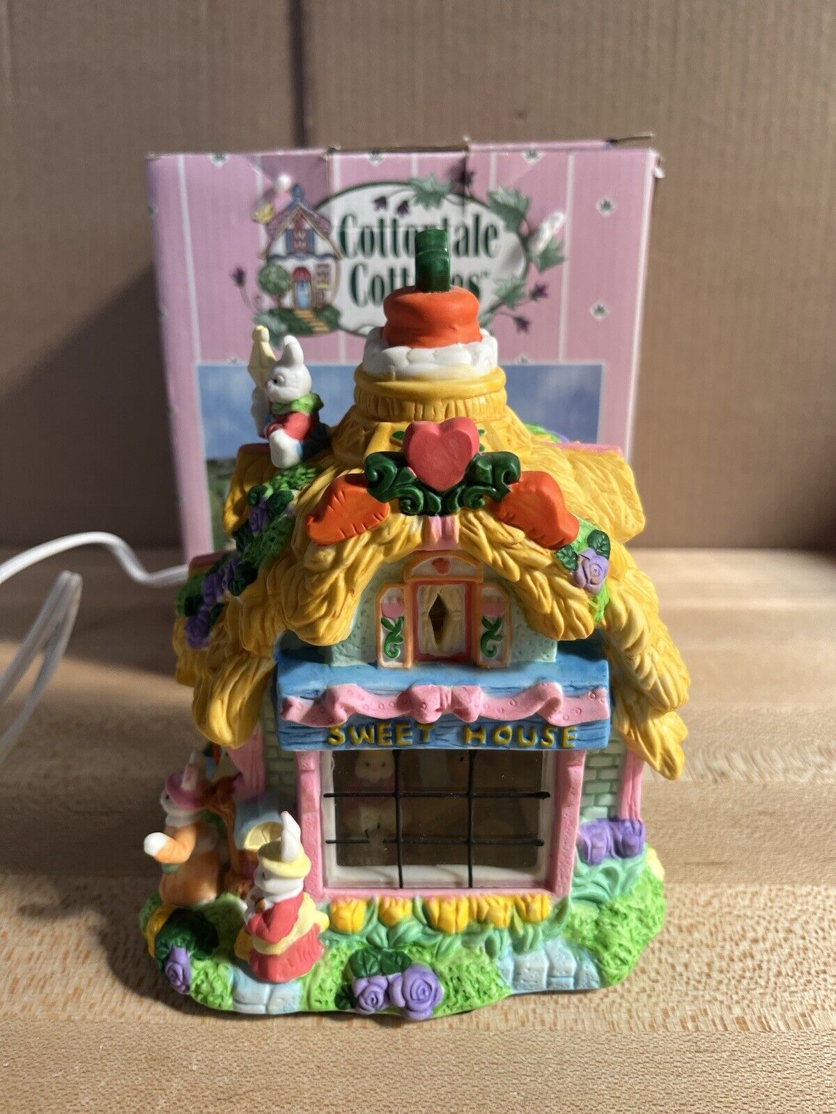 Cottontale Cottages Porcelain Home Sweet House In Original Box.Light Working