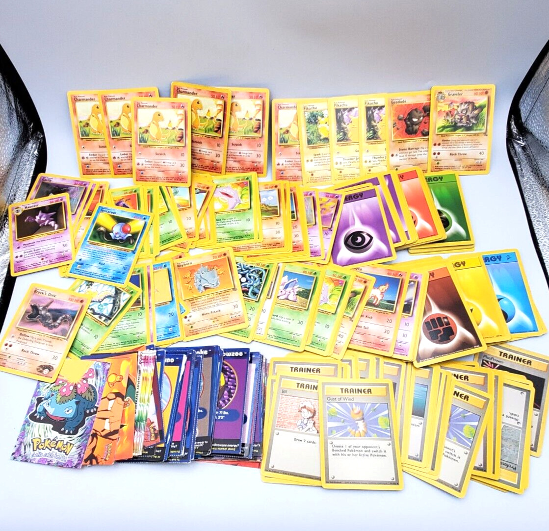Huge Pokemon Card Lot x100s Duplicates Charizard Pikachu Vintage TCG Others 1999
