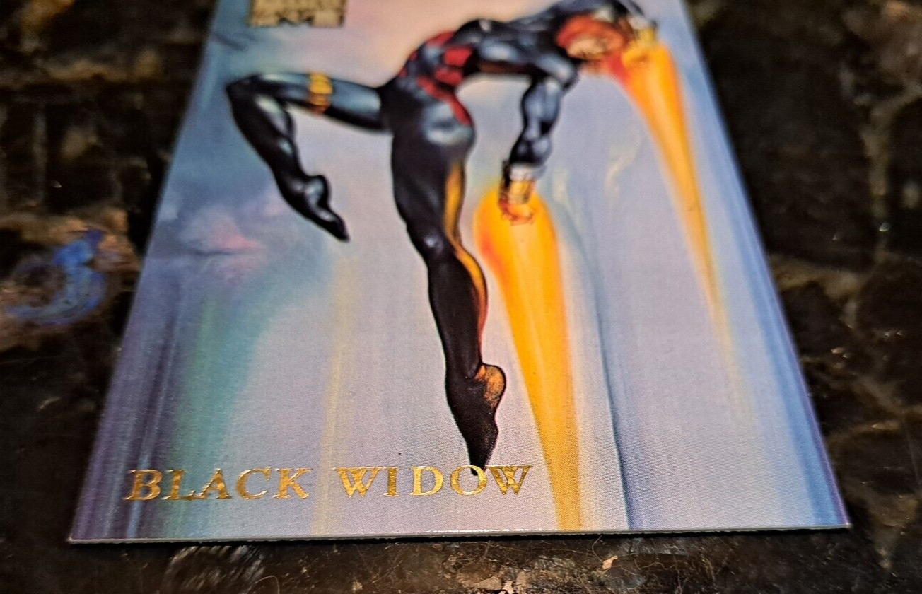 1996 Marvel Masterpieces Base Card 5 Black Widow Mint