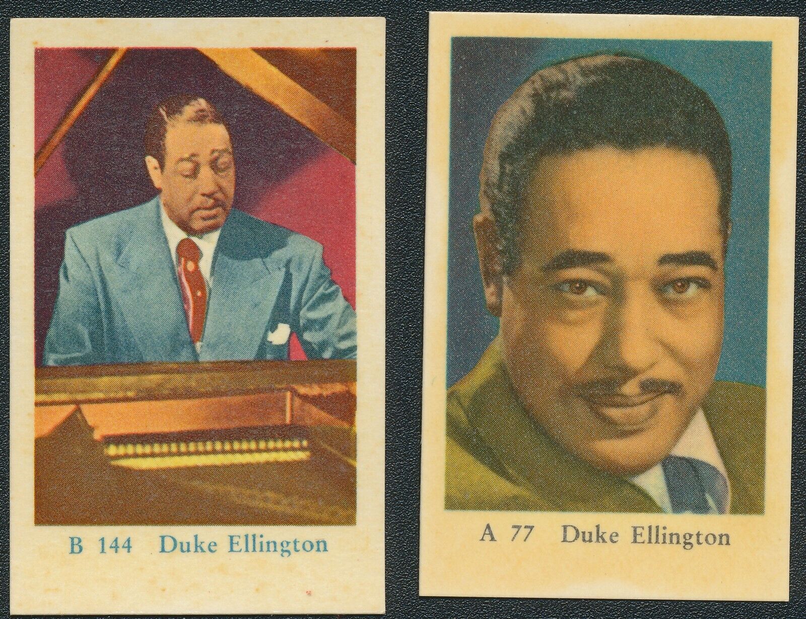 (2) DUKE ELLINGTON TV & FILM STARS 1958-60 DUTCH GUM CARDS A 77 B 144 EX
