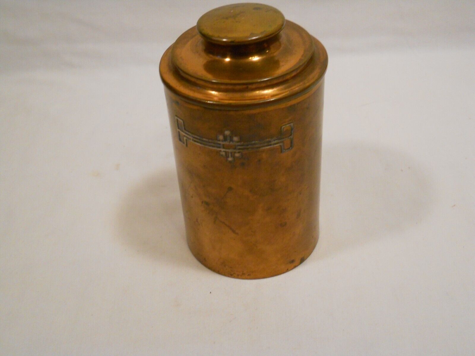 Antique Heintz Sterling Silver On Bronze Humidor Jar # 2582 (READ)  6 1/2 high