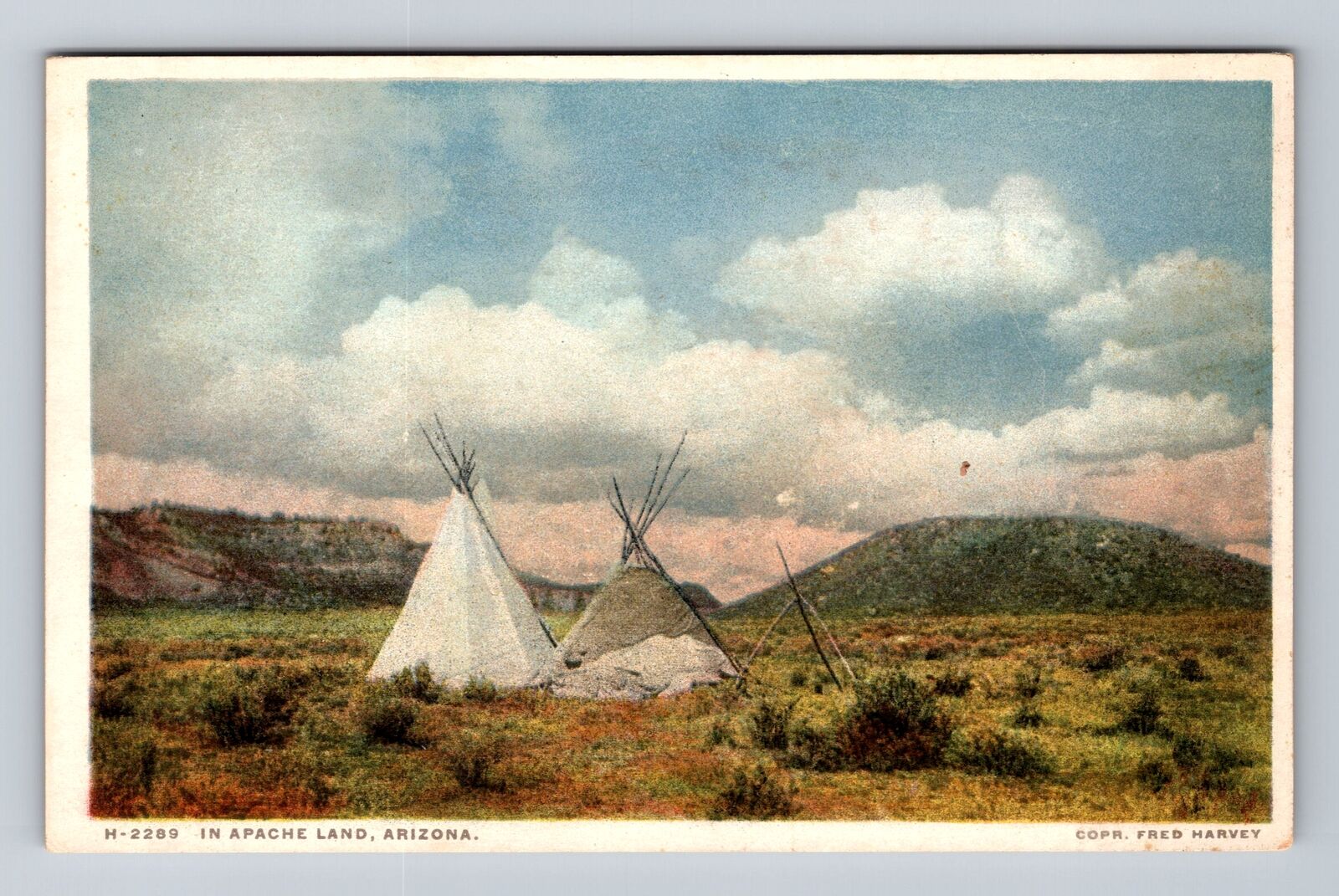 AZ-Arizona, Apache Indian Homes in Apache Land, Antique Vintage Postcard