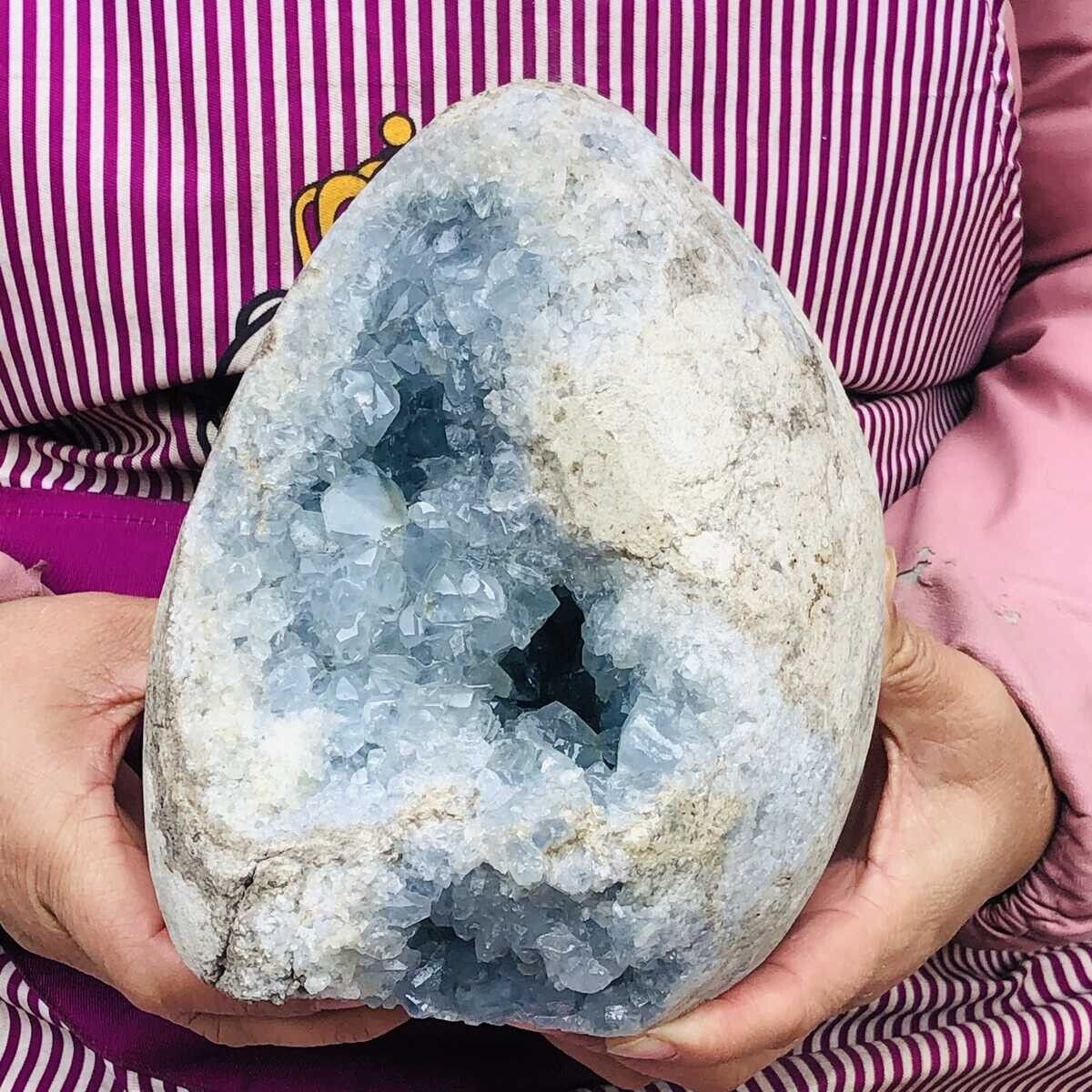 10.67LB Natural Beautiful Blue Celestite Crystal Geode Cave Mineral Specimen 935