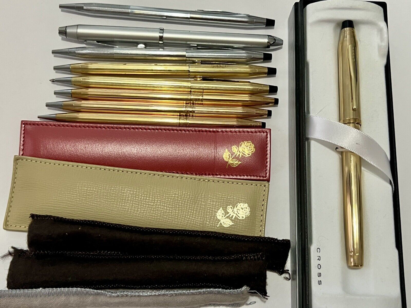 Vintage Lot CROSS Gold Filled Silver Tone Pens and Mechanical Pencils Untested