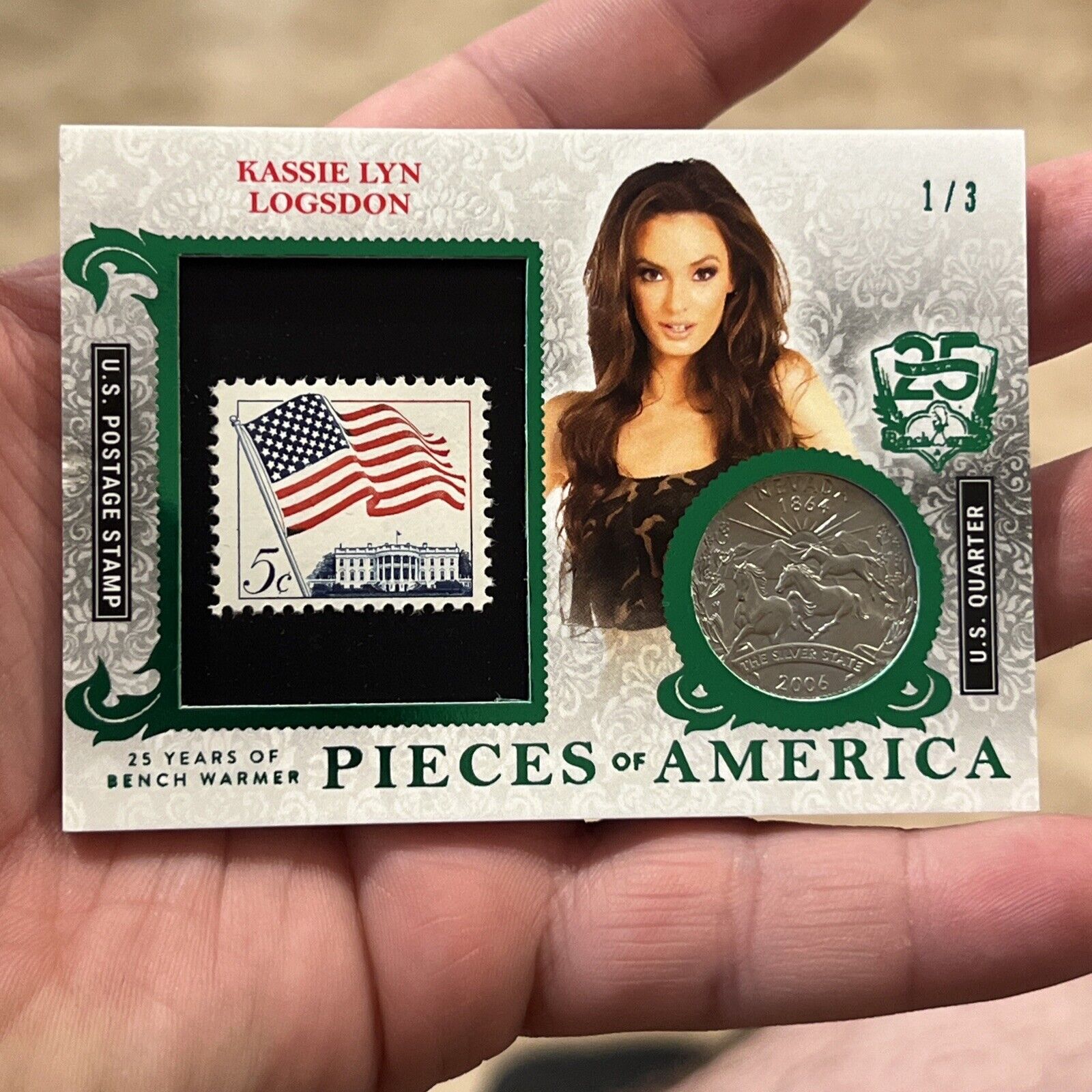 2019 Bench Warmer Pieces of America KASSIE LYN LOGSDON Postage Stamp Quarter 1/3