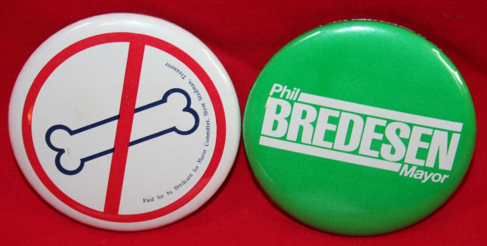 2 Vintage PHIL BREDESEN For Mayor Nashville TN Campaign Pinback Buttons BONER