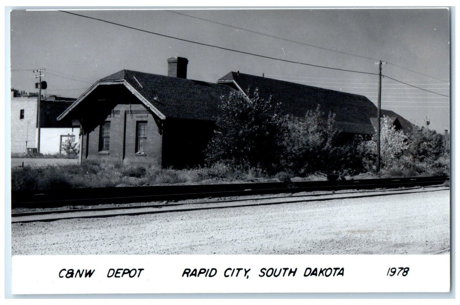 c1978 C&NW Depot Rapid City South Dakota Train Depot Station RPPC Photo Postcard