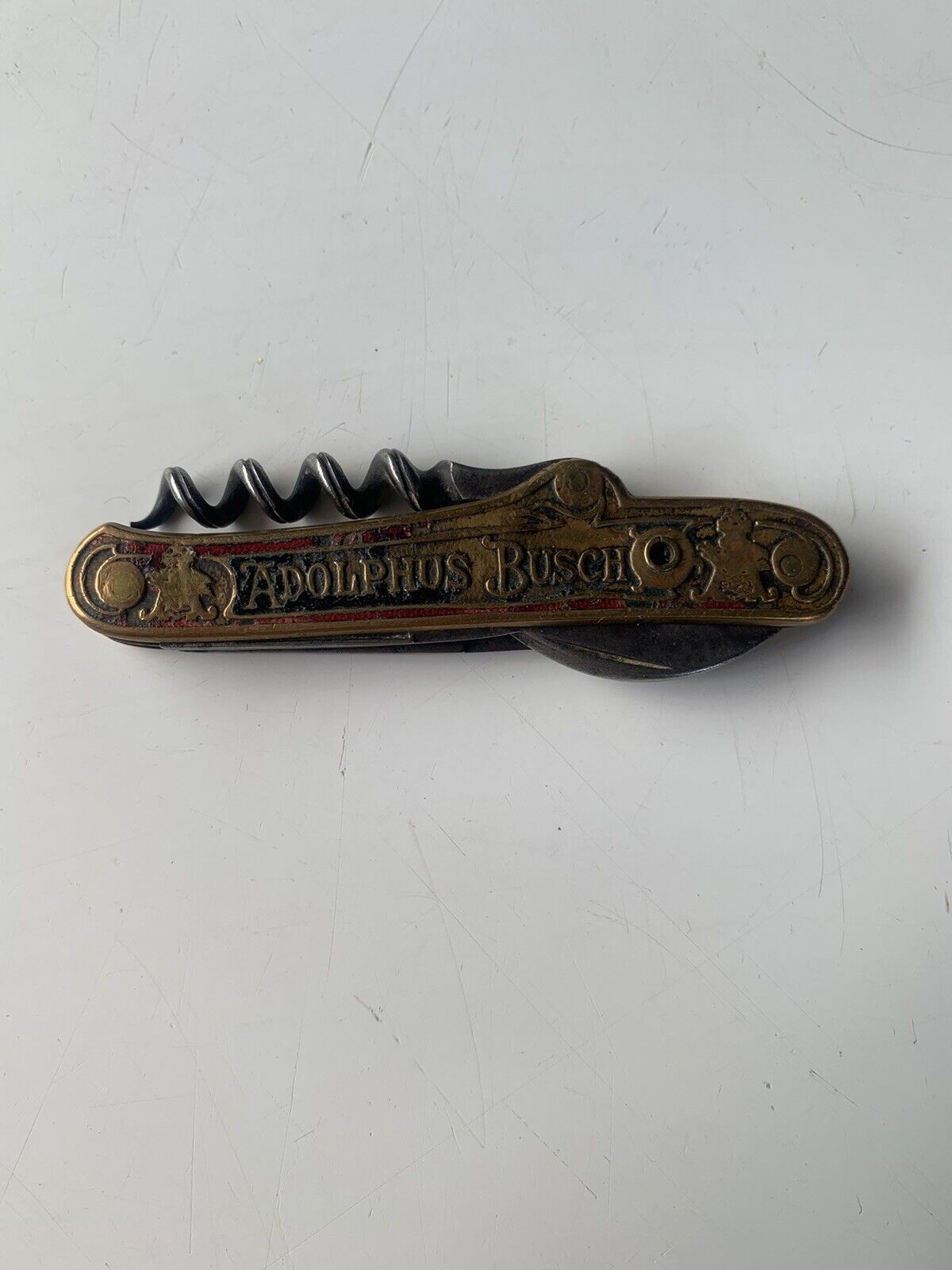 VINTAGE ANHEUSER - BUSCH Pocket knife corkscrew German made 1900s