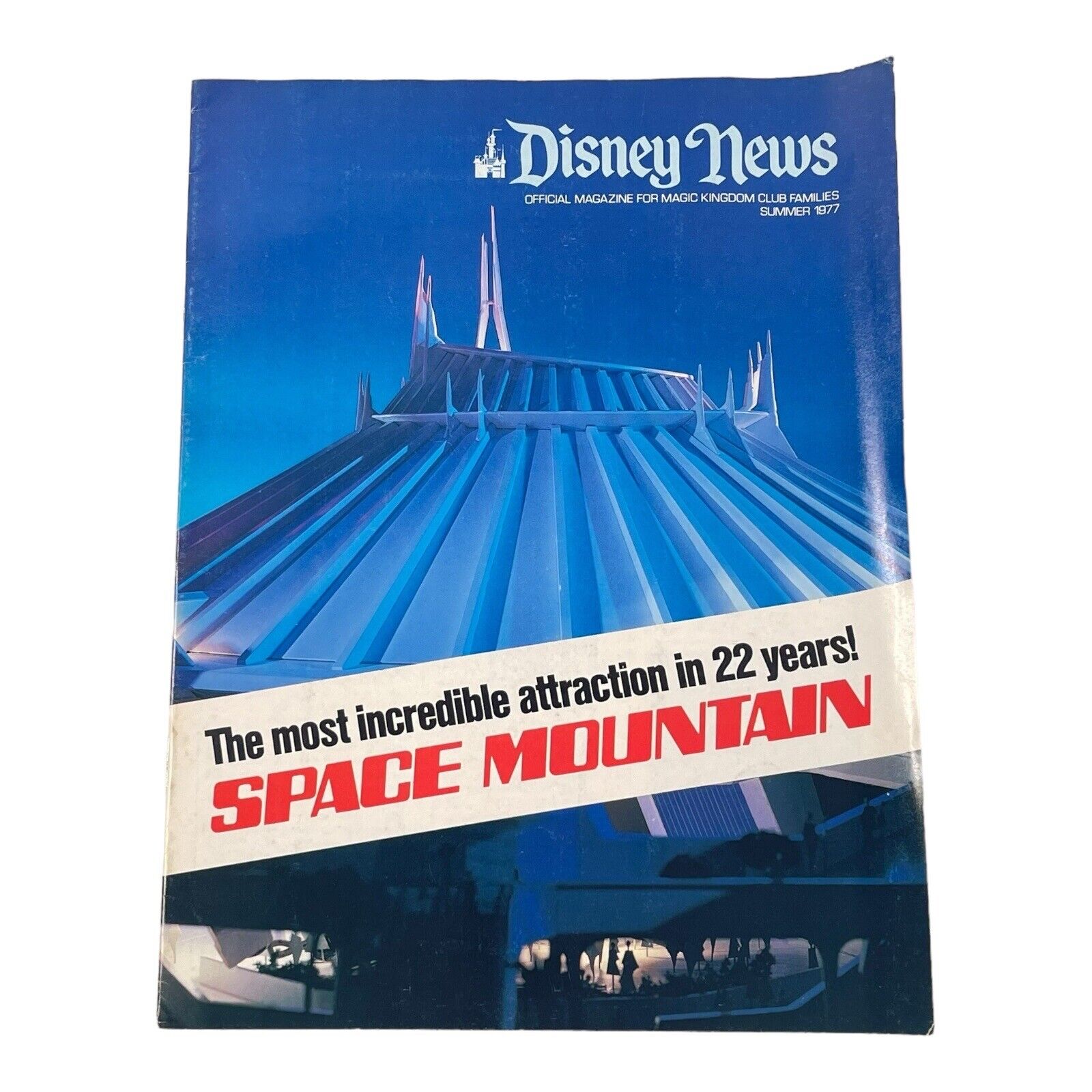 Disney News Magazine 1977 Space Mountain Magic Kingdom Club Vintage