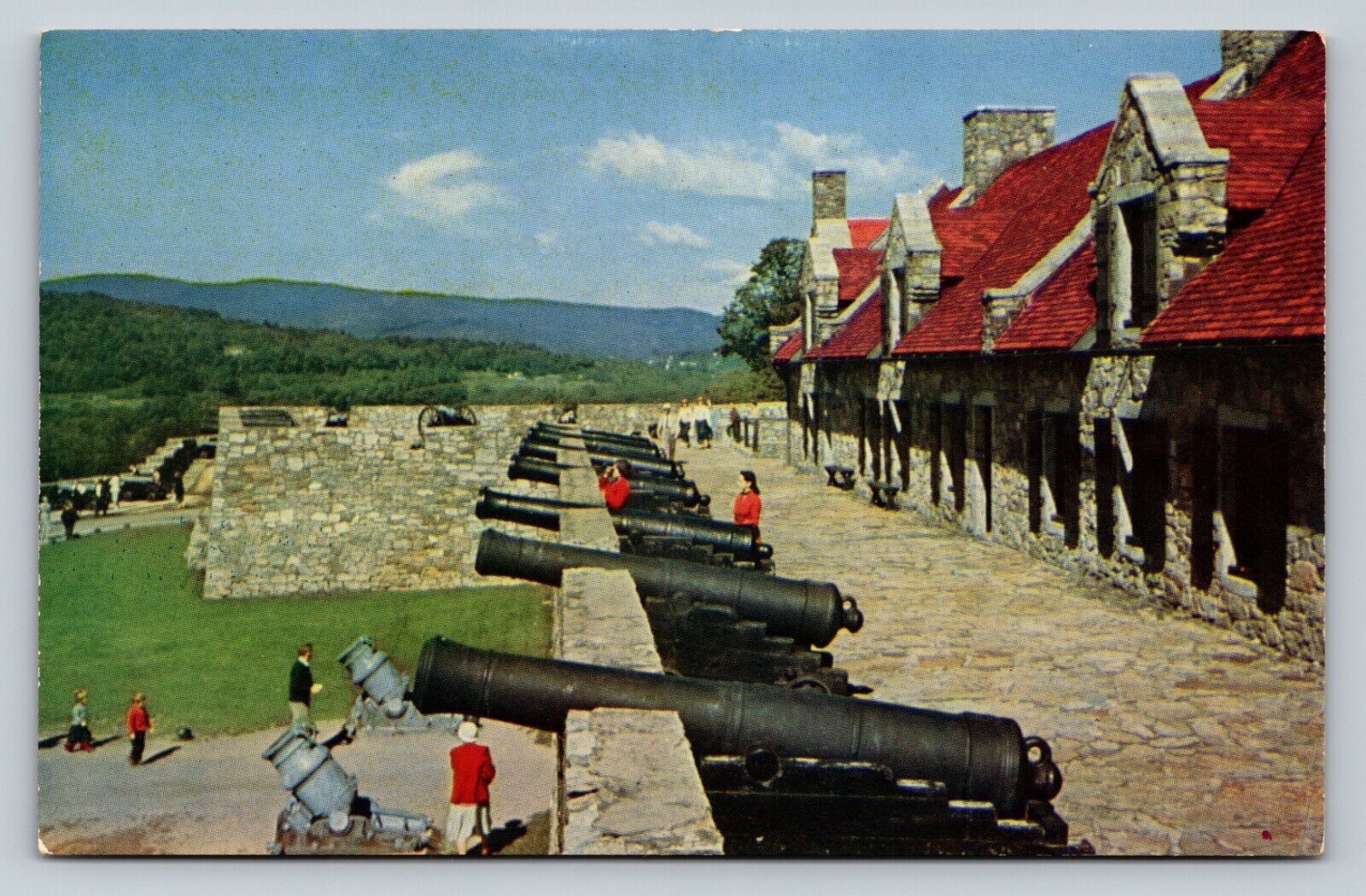 Fort Ticonderoga New York Historic Old Cannon & Round Shots VINTAGE Postcard