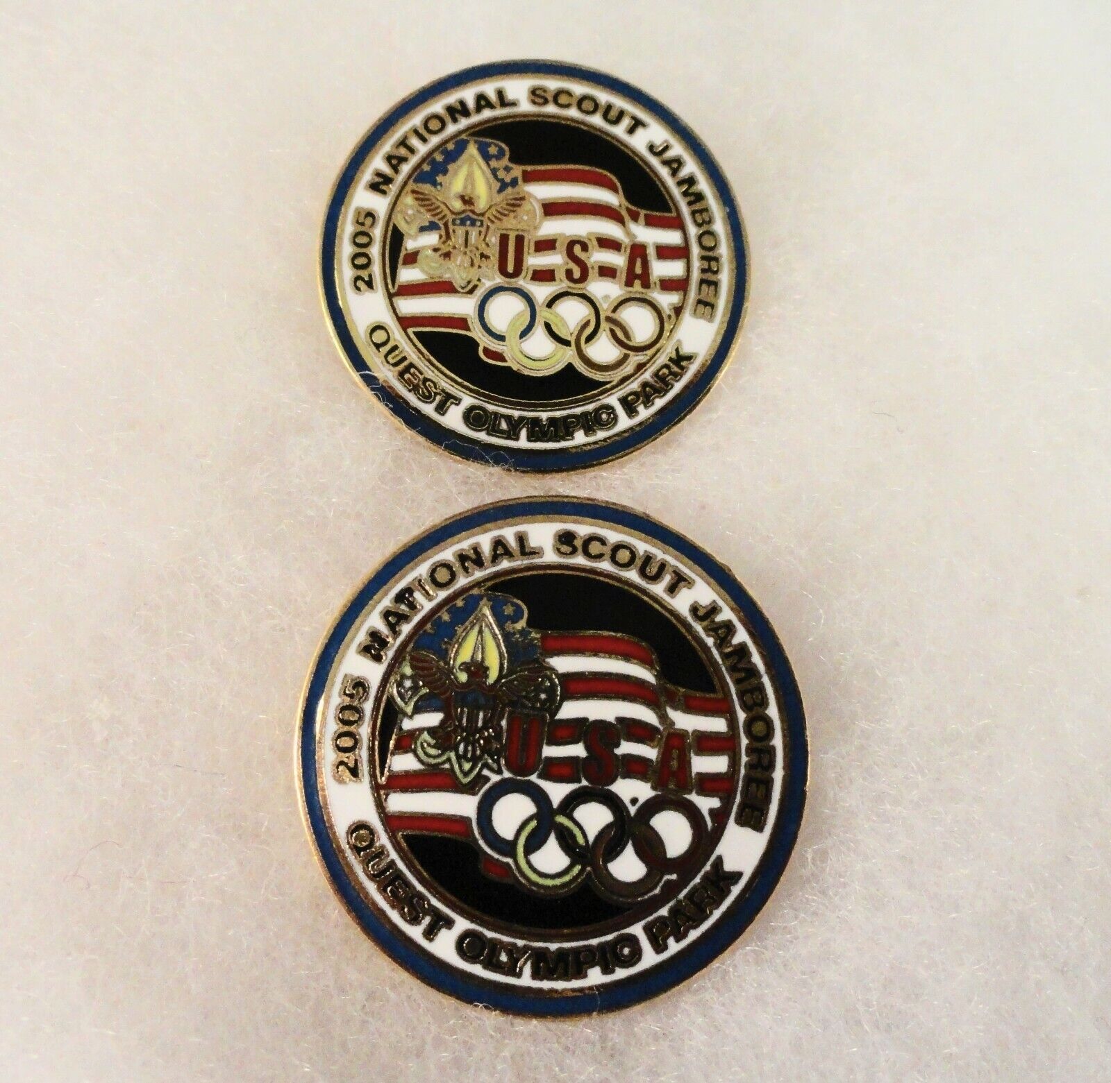 TWO - 2005 BSA National Scout Jamboree Quest Olympic Park -  Olympic Pins