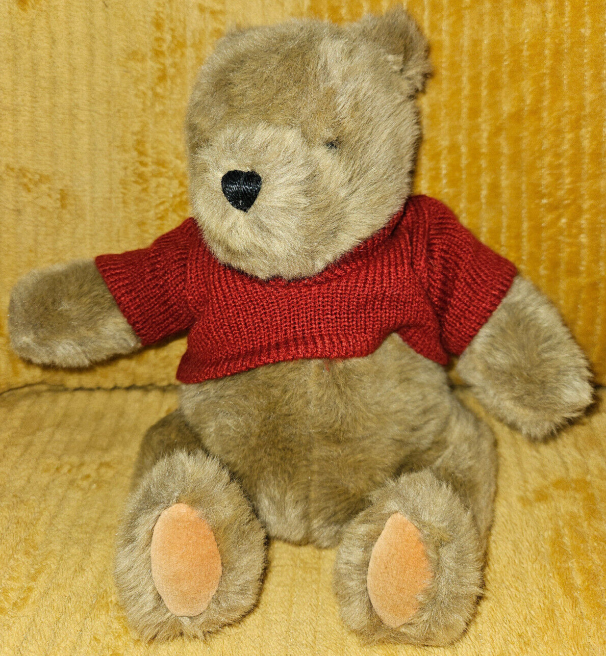 Classic Pooh Vintage Plush Bear Gund Disney Red Sweater 12” Winnie The Pooh