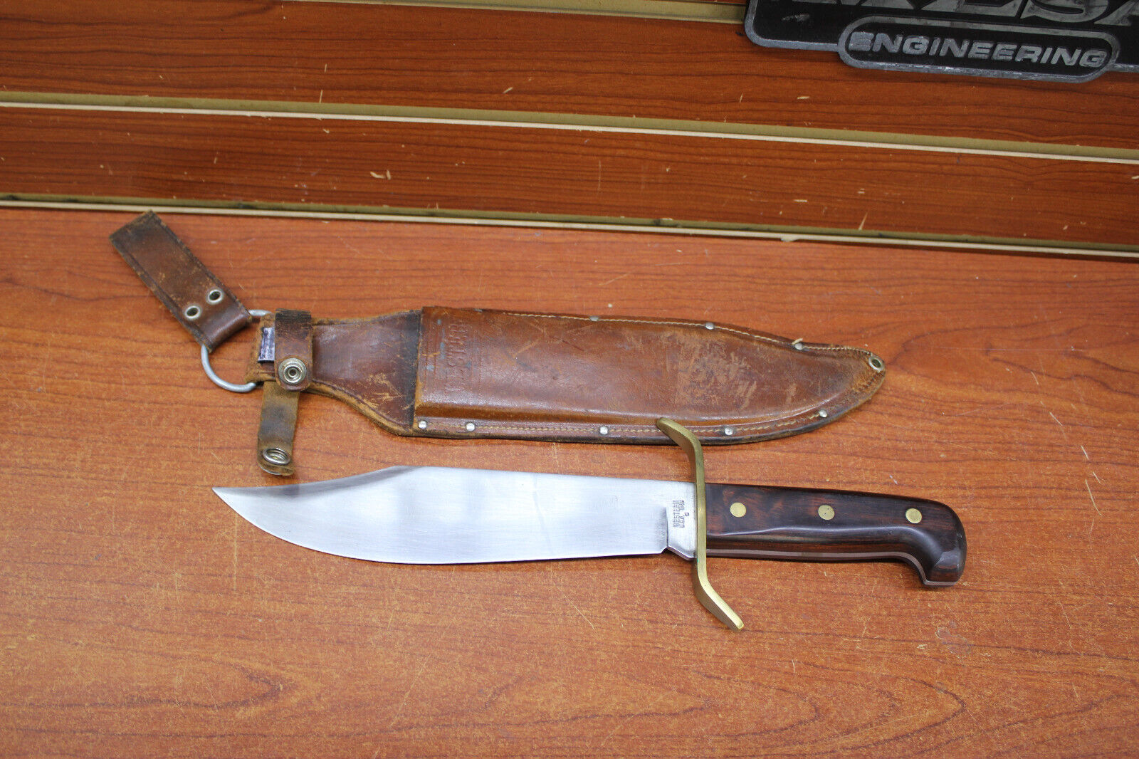 Vintage Western W49 Bowie Knife Made in USA w/ Sheath 9 1/2\
