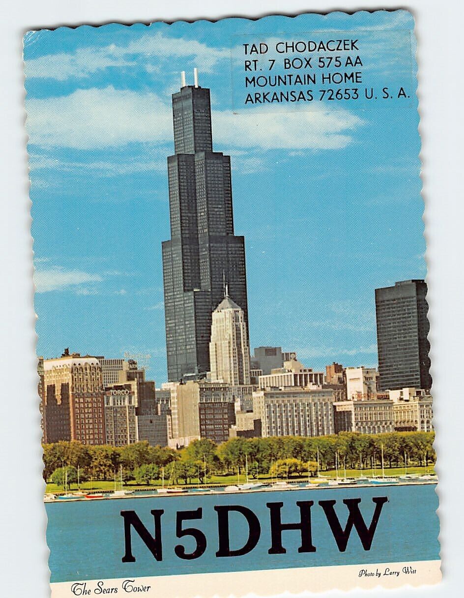 Postcard Sears Tower Lake Michigan Downtown Chicago Illinois USA North America