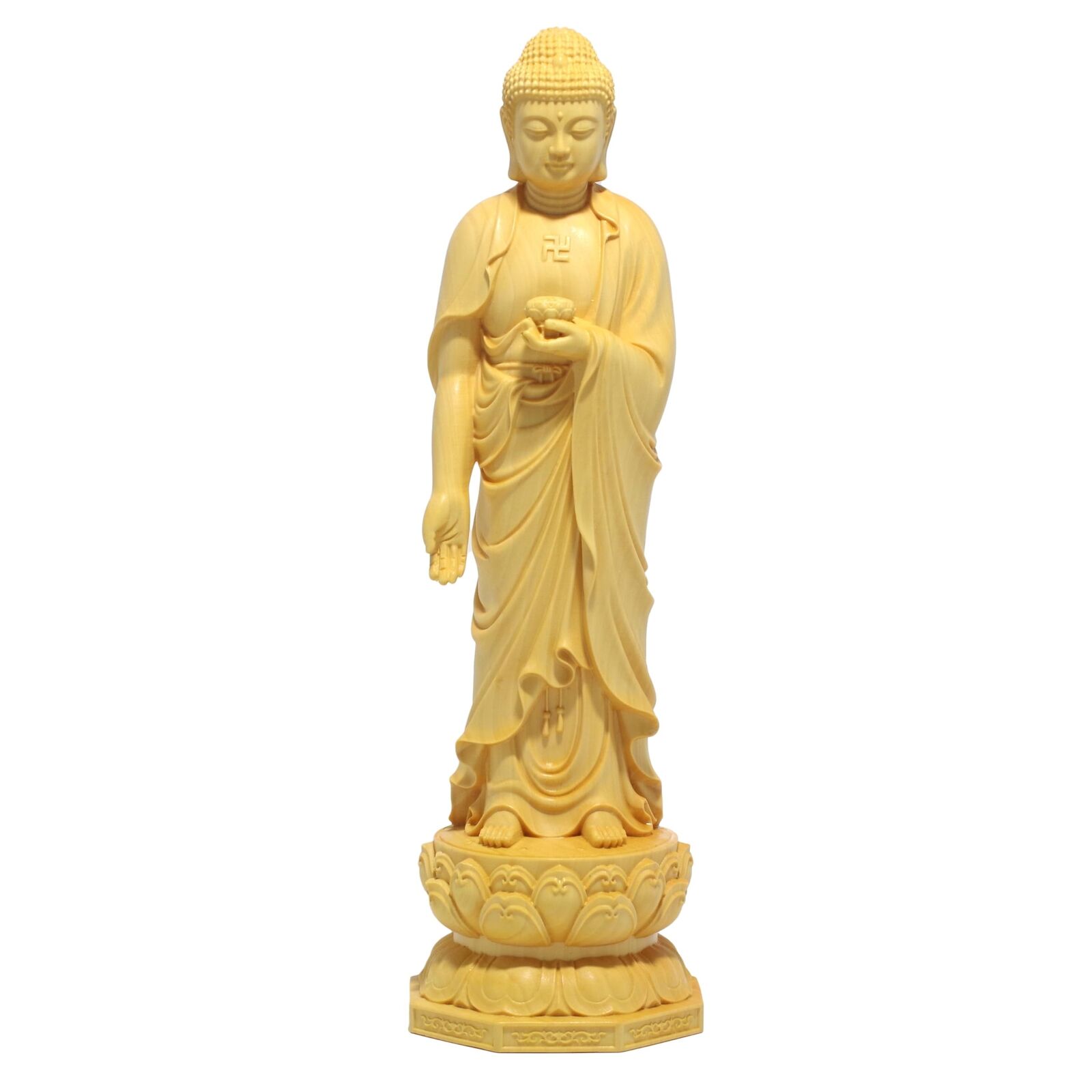 Amida-Nyorai Amitabha Tathagata Tsuge Japanese Buddhist Statue 20cm from Japan