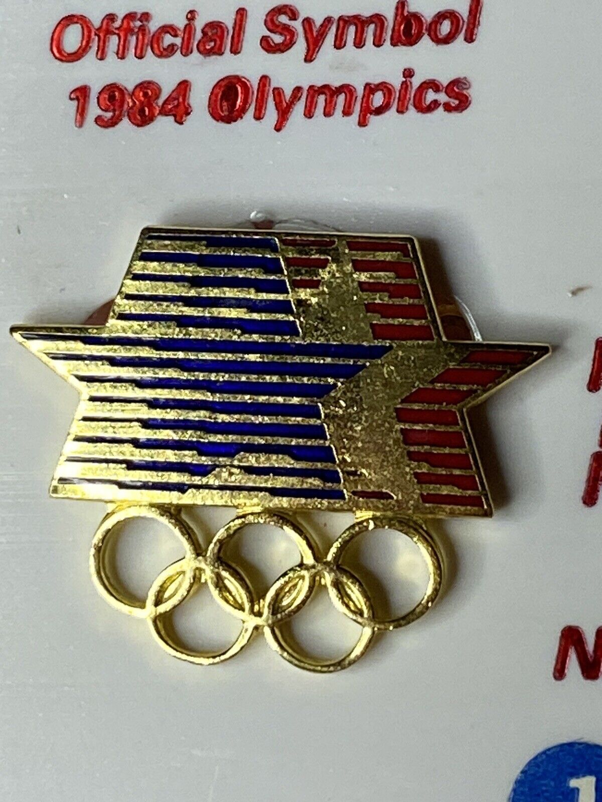 VNTG 1984 Los Angeles Olympics Stars In Motion Lapel Pin Brooch  Handcrafted NEW