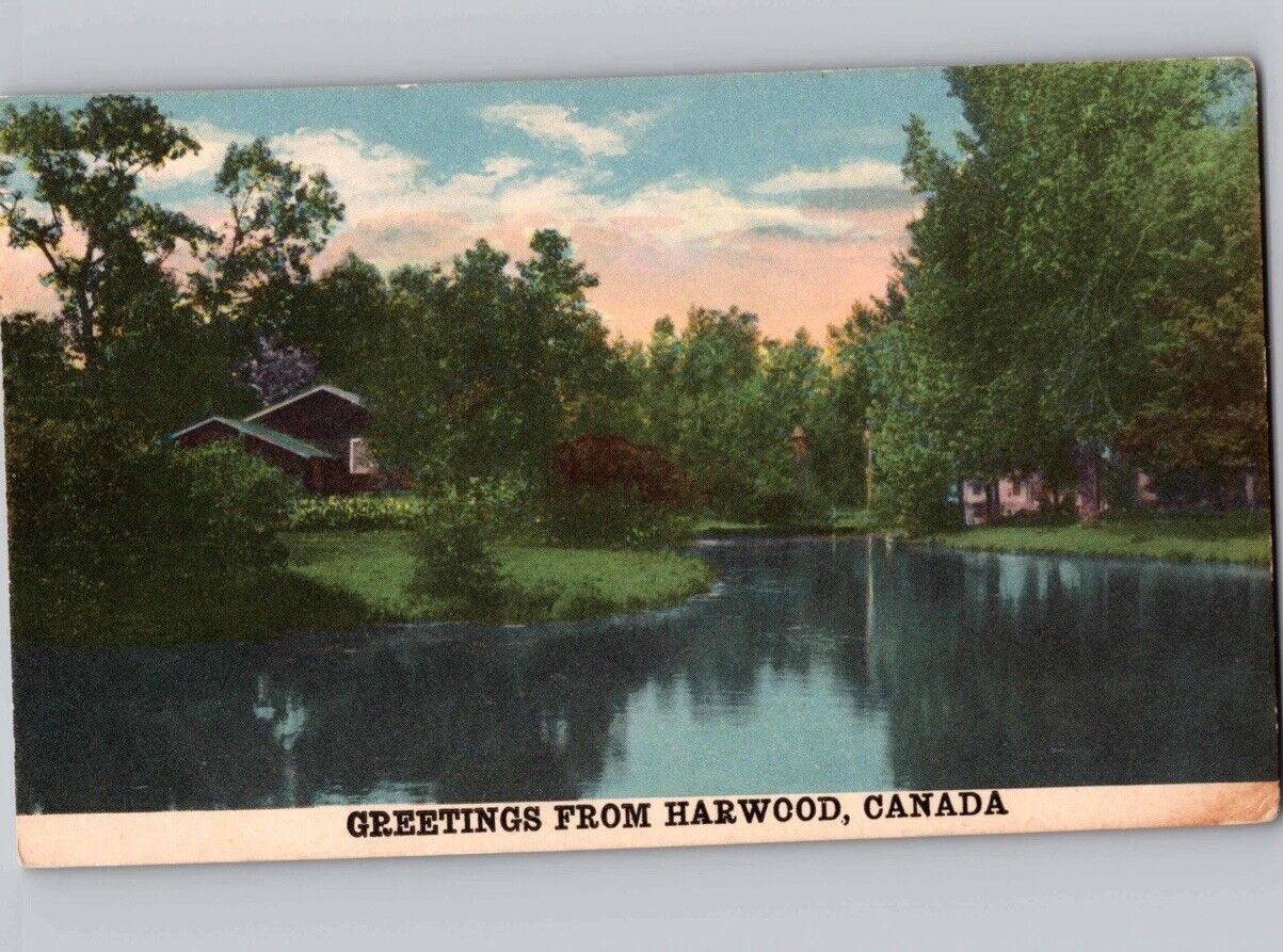 c1940 Greetings From Harwood Canada Ontario Postcard