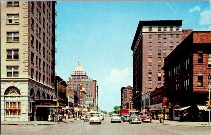 Vintage Postcard Jefferson Avenue Peoria IL Illinois Rialto Hotel          H-249