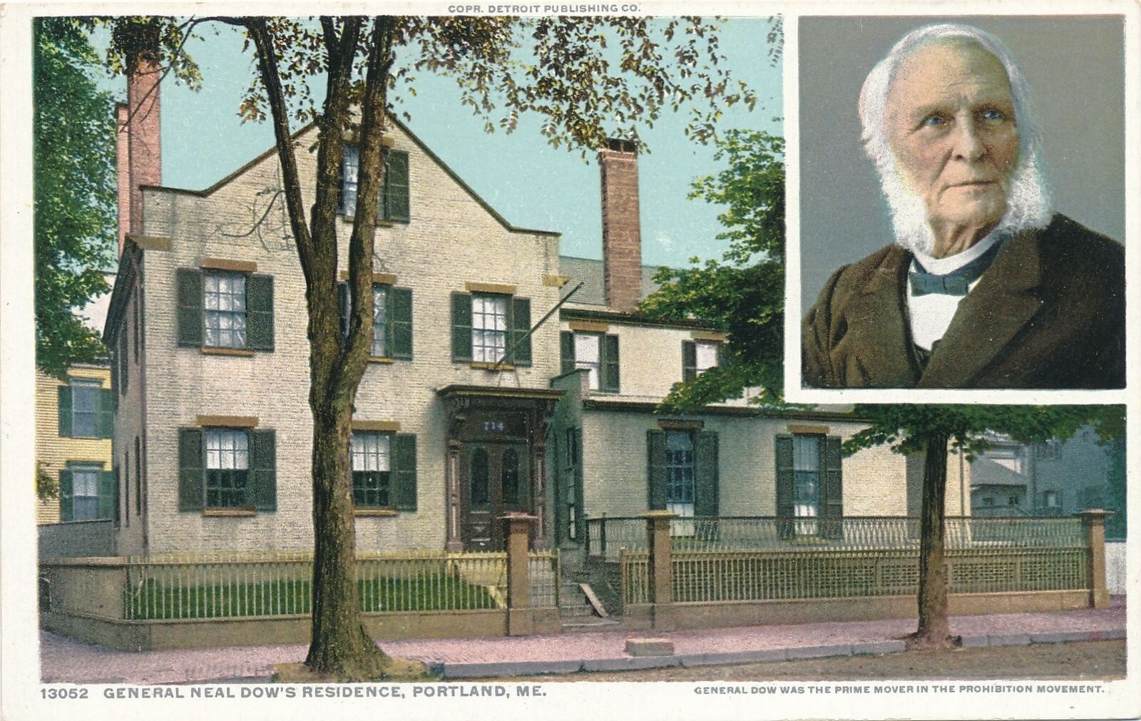 PORTLAND ME - General Neal Dow's Residence Postcard