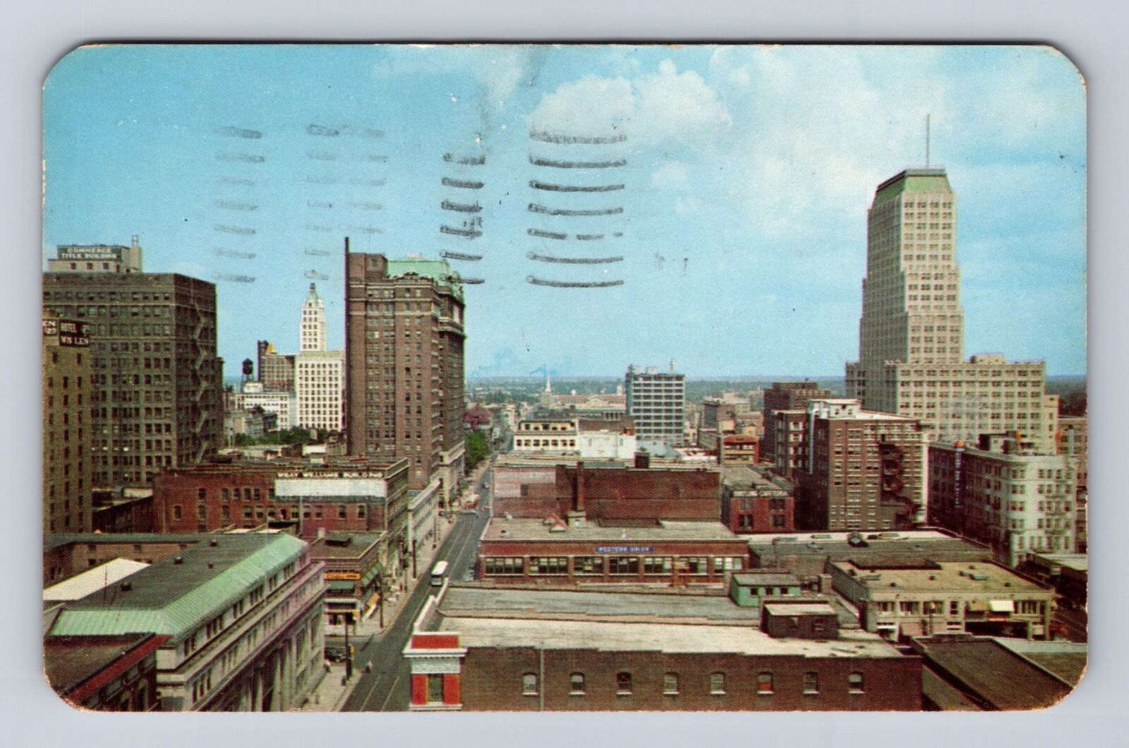Memphis TN-Tennessee, Business District, Vintage c1952 Souvenir Postcard