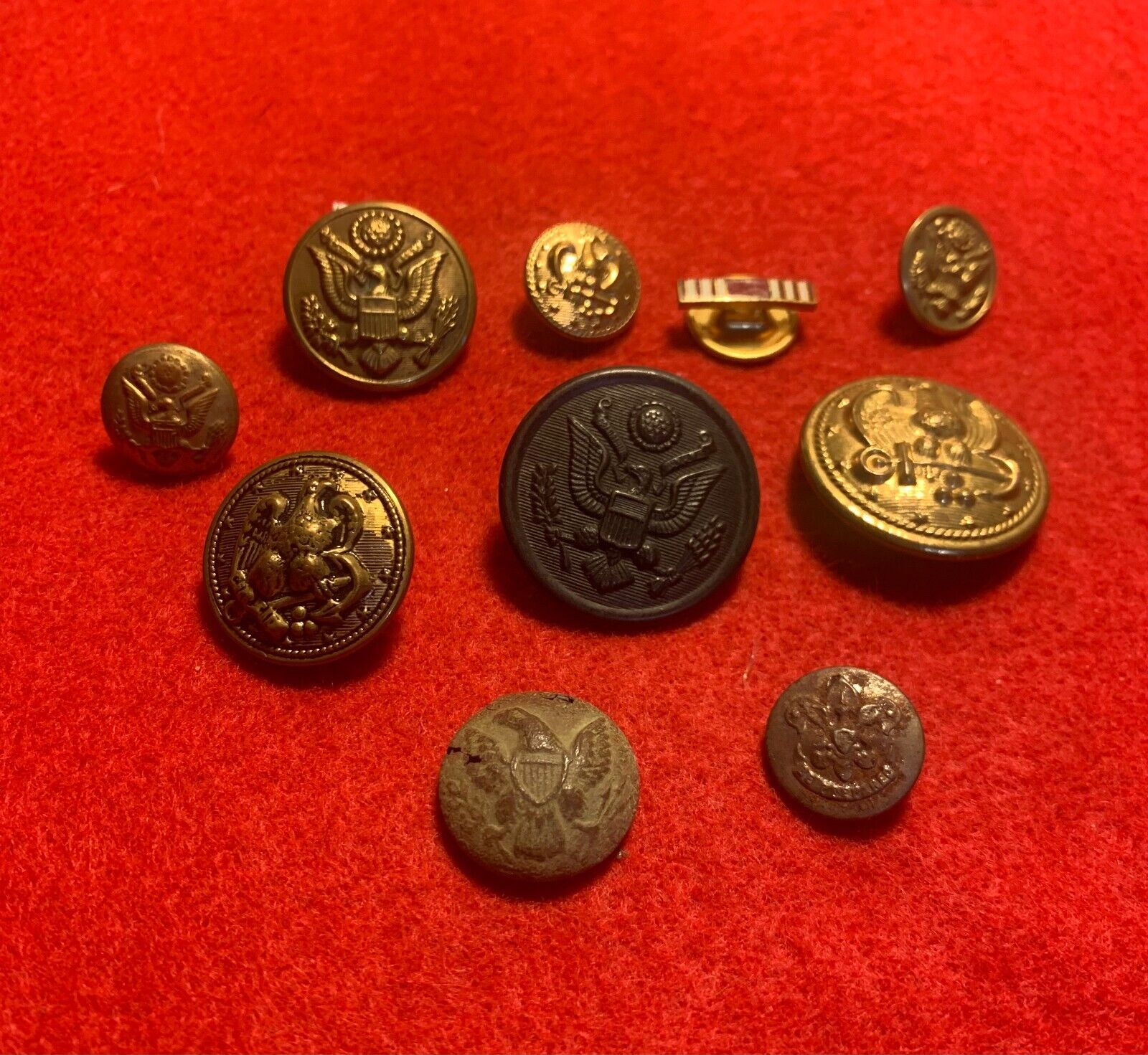 CIVIL WAR ERA AND LATER MILITARY AND MORE BUTTON LOT OF 10...(SEE PICS) #BTL 8