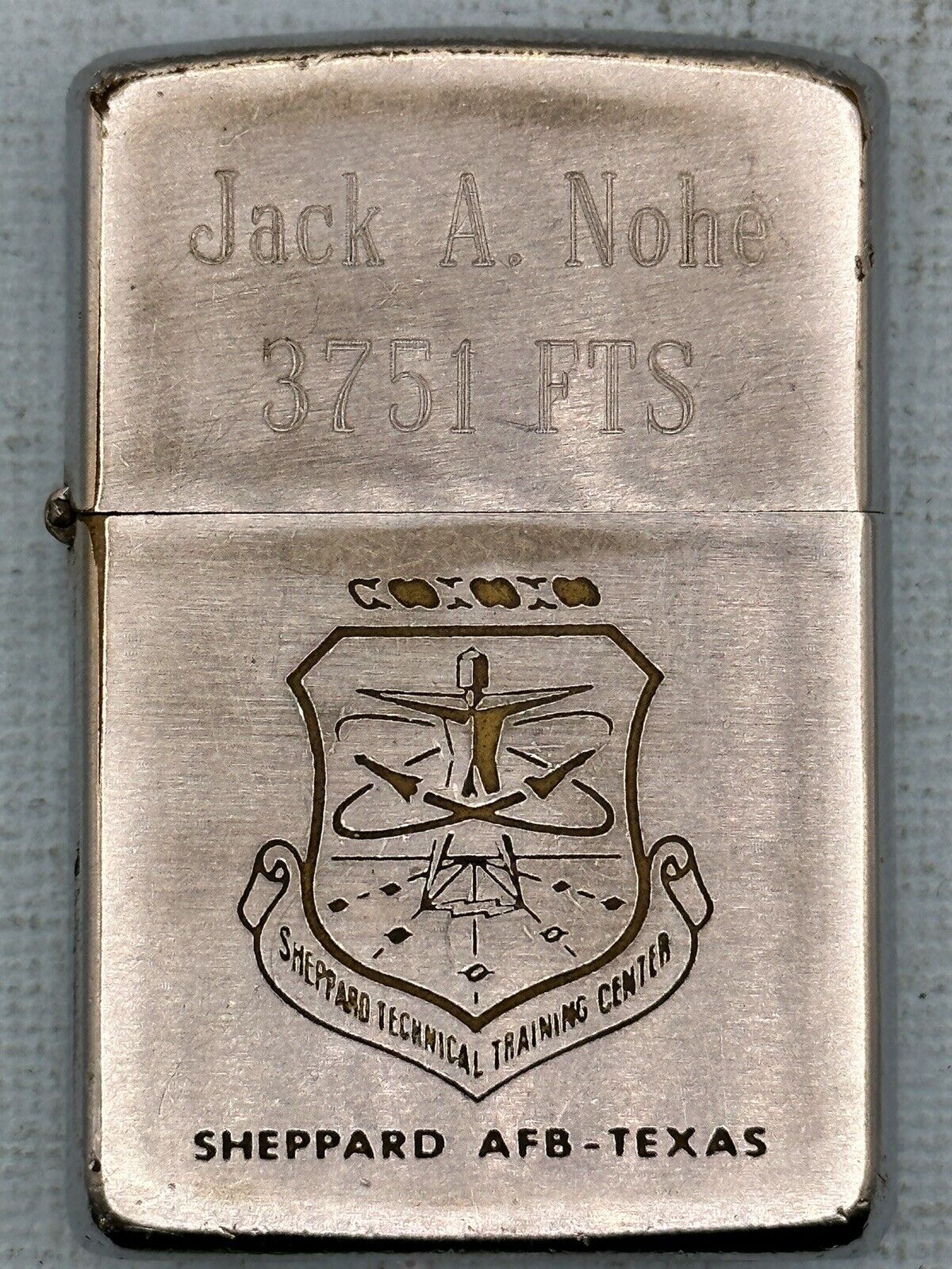 Vintage 1967 Sheppard Air Force Base Texas Chrome Zippo Lighter Personalized