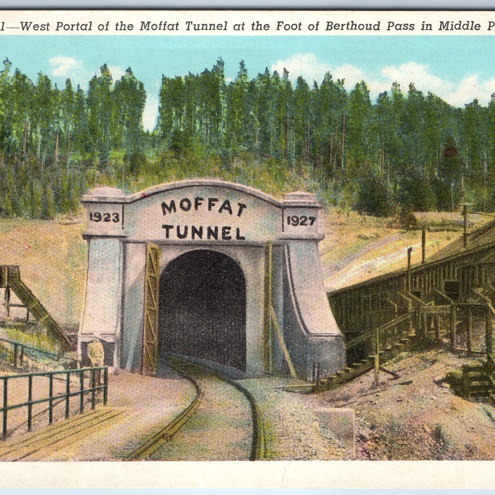 1937 Middle Park CO Entrance Moffat Tunnel Berthoud Pass Continental Divide A205