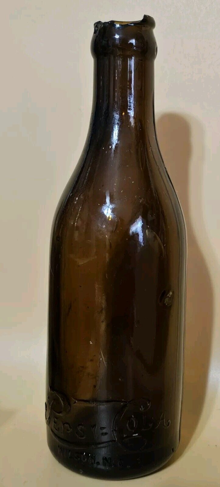 Amber Straight Sided Pepsi Cola Bottle - Wilson NC - Very clean 
